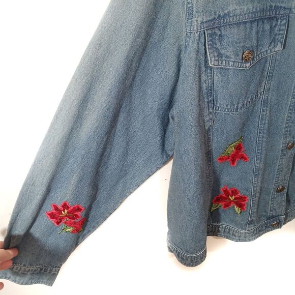 Denim Vintage Shacket Floral Fall - Picture 5 of 10